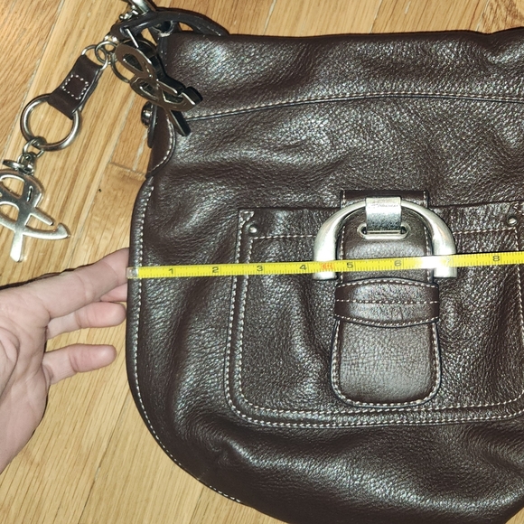 B MAKOWSKY BROWN PEBBLED WESTBORNE CROSSBODY LEATHER HANDBAG SHOULDER PURSE NICE - Picture 4 of 9